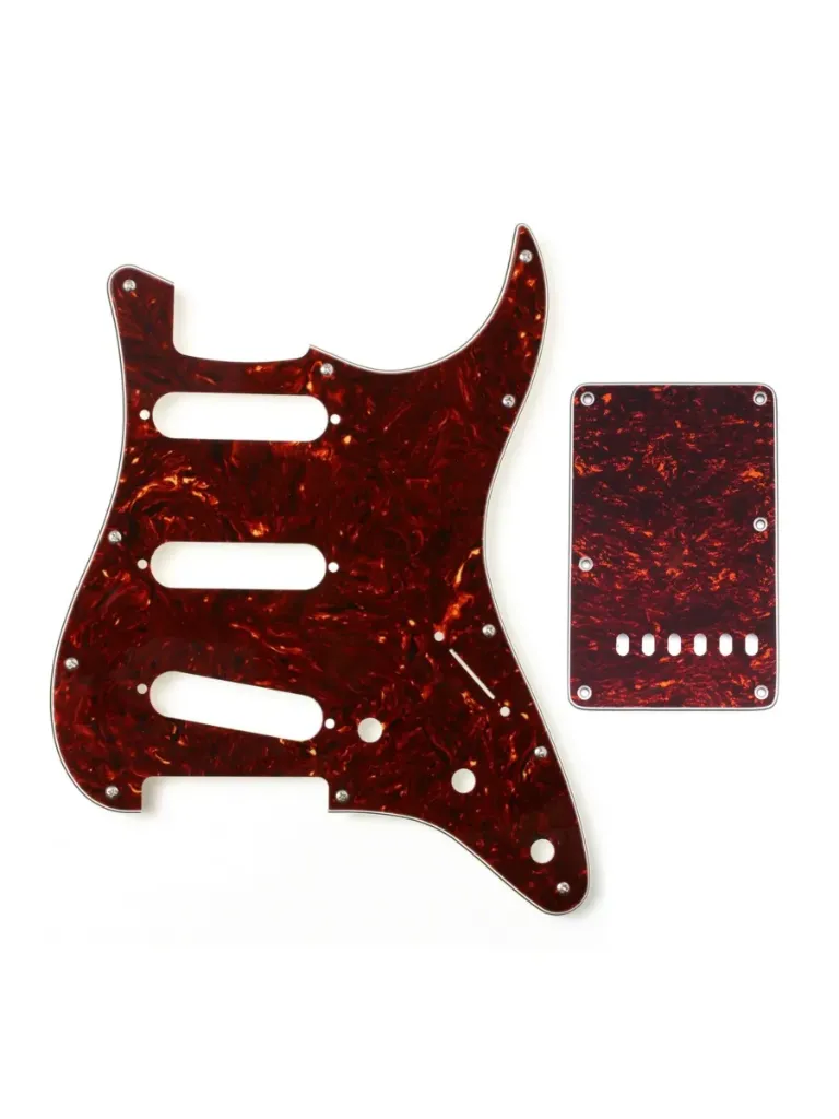 Set Pickguard y Backplate 11 tornillos Tortoise Red para guitarras Stratocaster