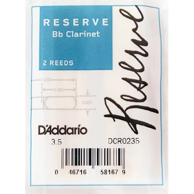 Pack 2 Cañas Clarinete Bb 3.5 D'addario Reserve DCR0235