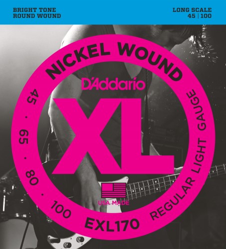 Set D’Addario XL Regular Light EXL170 45-100 bajo eléctrico
