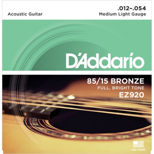Set D’Addario EZ920 85/15 Bronze Medium Light 12-54