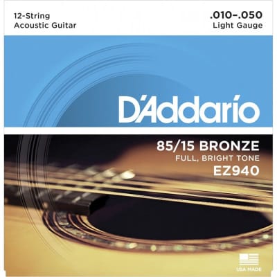 Set D’Addario 12 cuerdas EZ940 85/15 Bronze Light 10-50