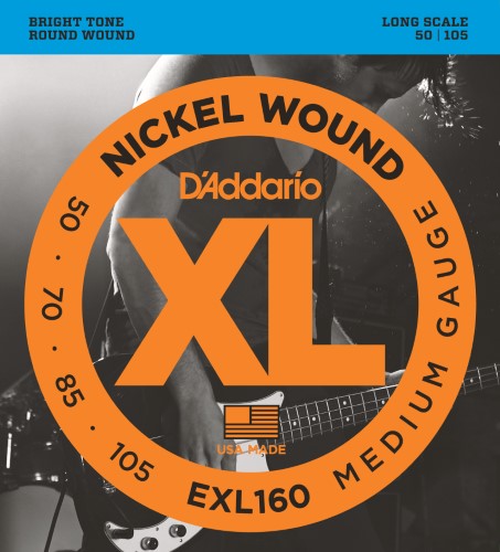 Set D’Addario XL Medium EXL160 50-105 Bajo Eléctrico