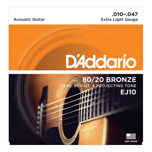 Set D’Addario EJ10 80/20 Bronze Extra Light 10-47