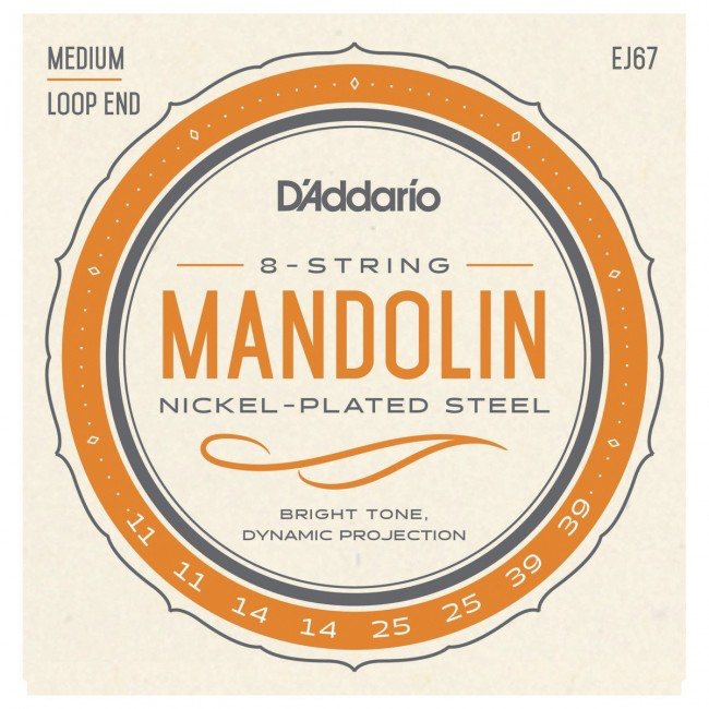Set D’Addario EJ67 Mandolina 8 cuerdas Nickel Plated Steel 11-39 Medium