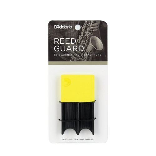 Estuche para cañas Clarinete Bb/Saxofón Alto D'Addario DRGRD4ACYL Reed Guard Amarillo